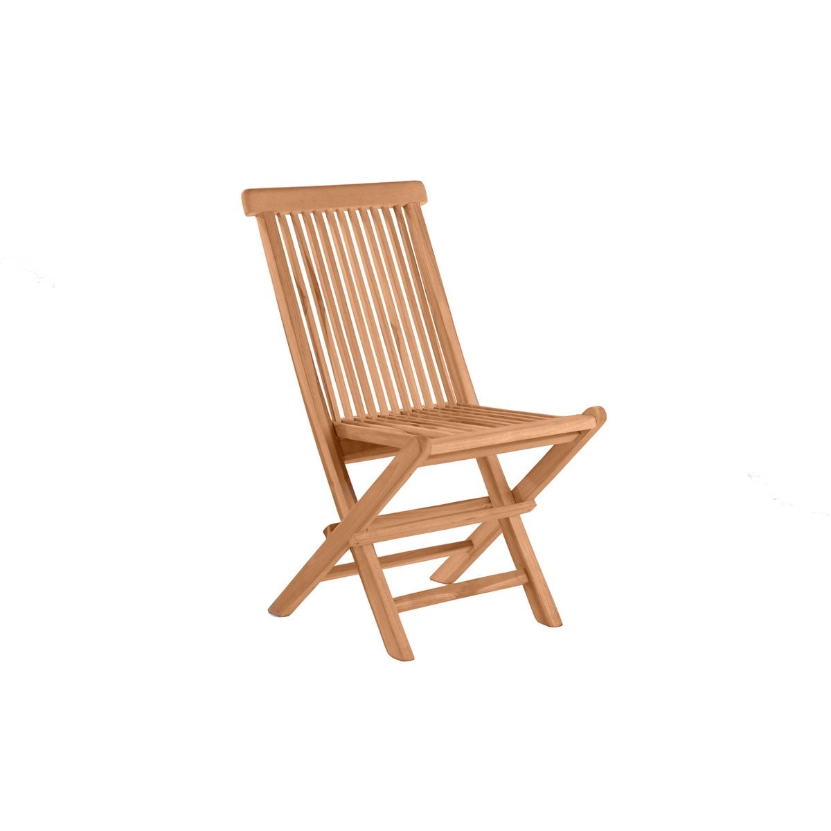 Chaises de jardin en teck, lot de 2, vue de face
