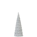 Sapin de Noël en polyrésine argentée de J-Line, élégant et moderne