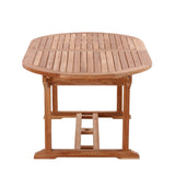 Table de jardin en teck avec parasol intégré