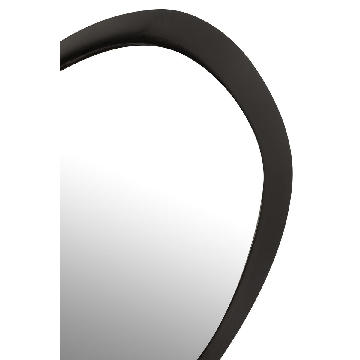 Détail du cadre en métal noir du miroir J-Line, mettant en valeur sa finition moderne