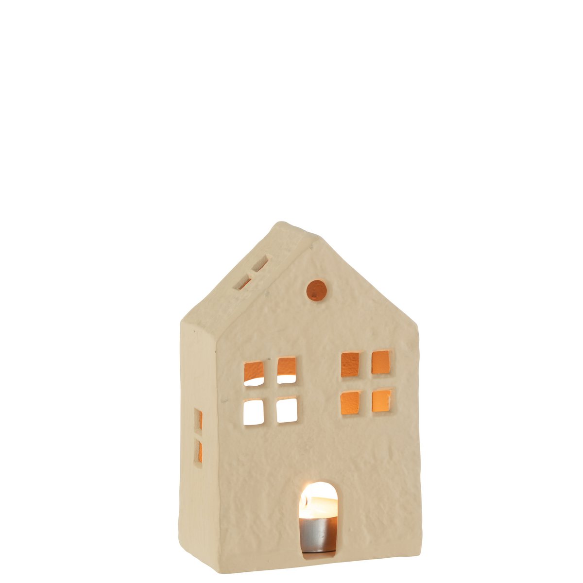 Porte-bougie Huis Agra en aluminium blanc - vue de face