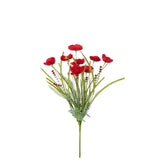 Branche J-Line Poppy rouge sur une table, créant une ambiance chaleureuse.