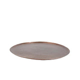 Plateau de service rond en cuivre patiné cuivre