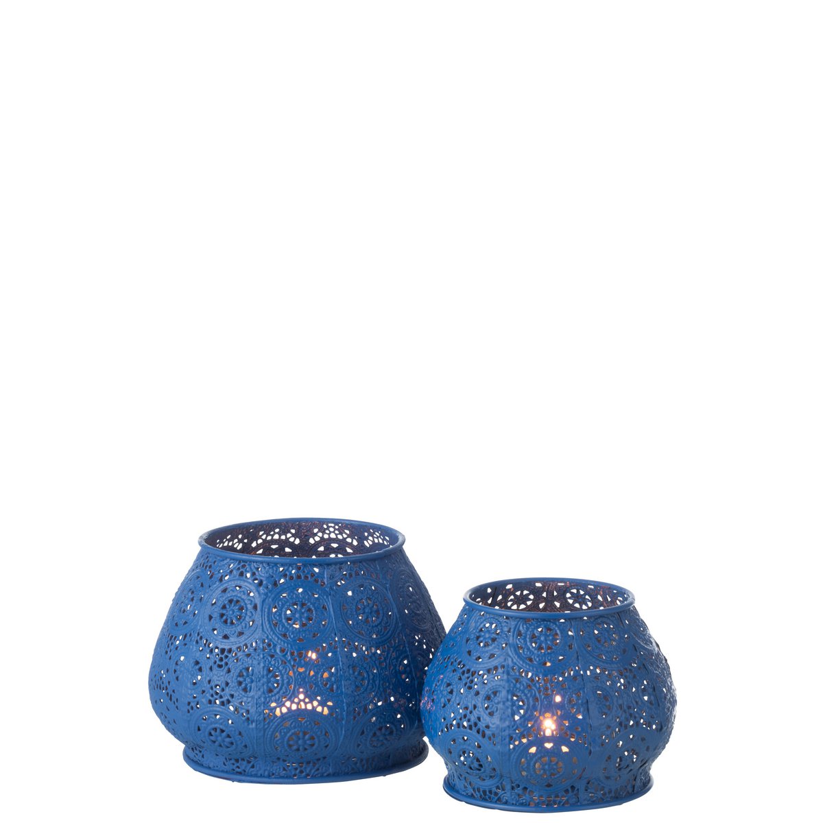 Photophore bleu J-Line avec bougie - décoration intérieure