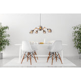 5 lampe suspendue en verre "Soito" Lampe suspendue en métal, en verre et en caoutchouc, avec prise E14, pour salle à manger, salon, couloir ou bureau, 80 cm de diamètre