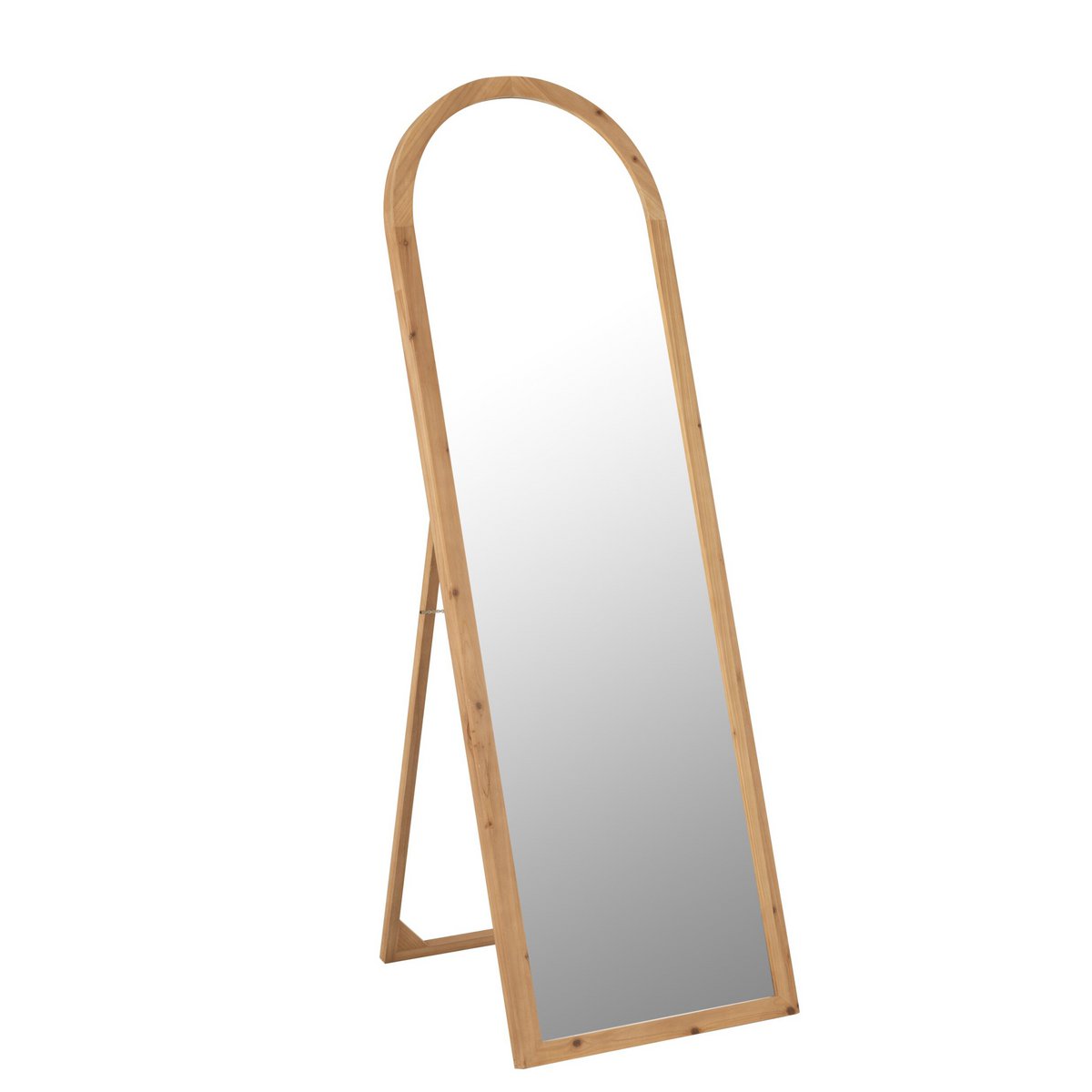 Miroir J-Line sur pied - verre/bois de sapin - naturel - 162 x 52 cm