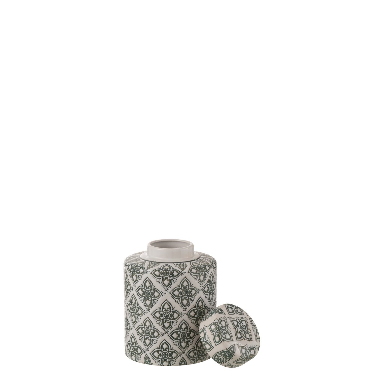 Pot décoratif Kousa en porcelaine bleu et blanc, vue de face