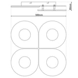 Plafond LED "SMILLA" blanc, 50 x 50 cm, 8 cm, métal et plastique, LED intégrés, 2400 lm, dimmable, fonction CCT 3000-6 500 K, fonction de veilleuse de nuit.