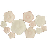 Décoration murale J-Line en métal avec motifs floraux roses et blancs