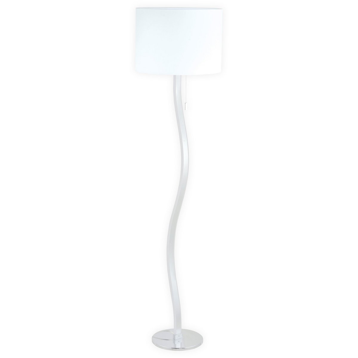 Lampadaire LED Aurelia en métal et plastique blanc, design moderne et élégant