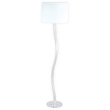 Lampadaire LED Aurelia en métal et plastique blanc, design moderne et élégant