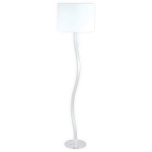 Lampadaire LED Aurelia en métal et plastique blanc, design moderne et élégant
