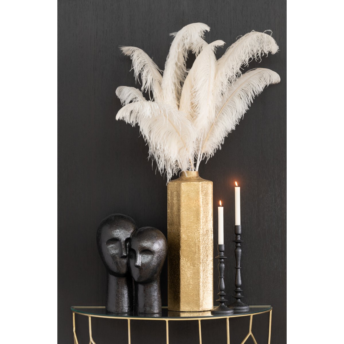 Vase J-Line en Métal Doré - Parfait pour une décoration raffinée
