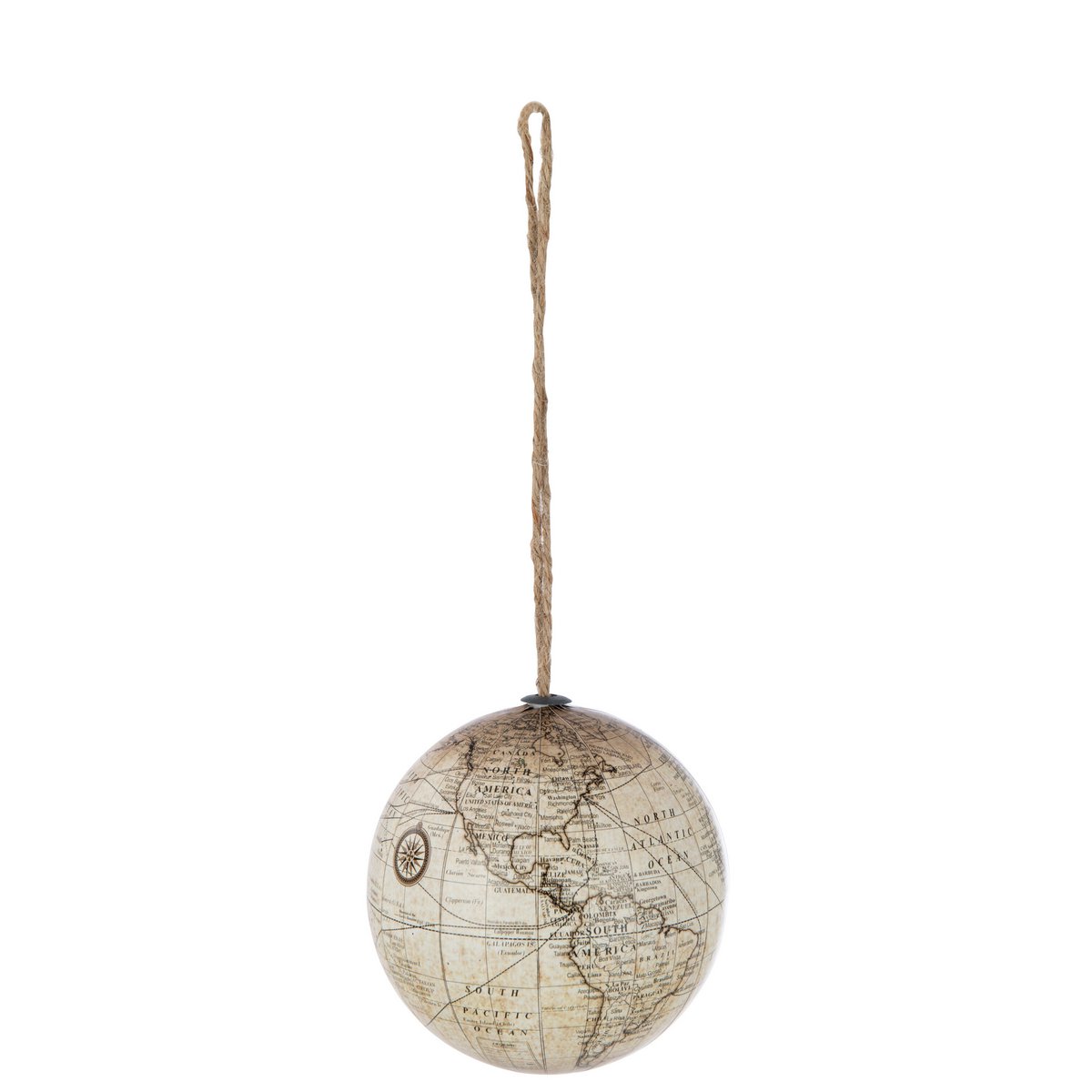 Serre-livres J-Line Globe en bois beige, design élégant et fonctionnel
