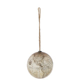 Serre-livres J-Line Globe en bois beige, design élégant et fonctionnel