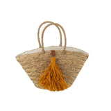 Détail du matériau en raphia naturel du Brussages de sacs de plage J-Line