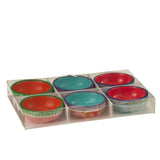Boîte de 6 bols Mumbai Terracotta Mix - vue de face avec couleurs vibrantes