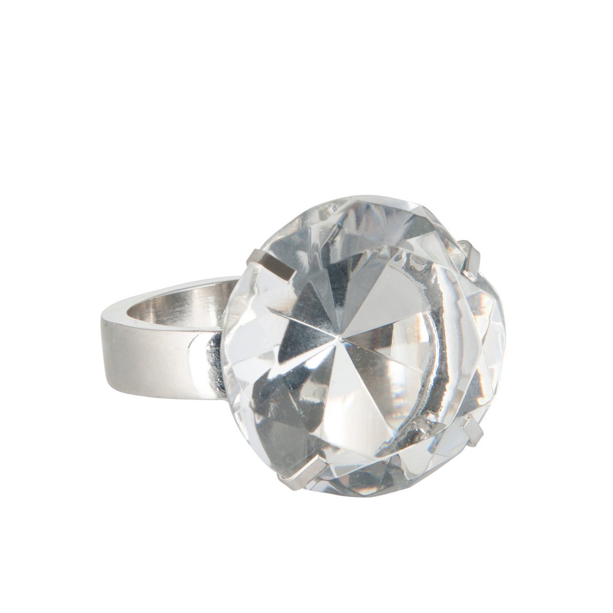 Rond de serviette J-Line Alliance Trans/Argent sur une table élégante