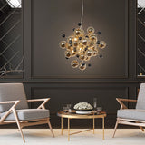 «Explosion» de la lampe en métal et en verre, versions G9, lampe suspendue pour salle à manger, salon, couloir ou bureau, Øca. 65 cm