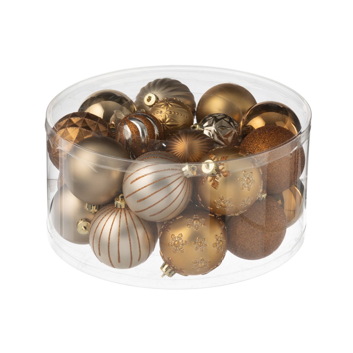 Boule de Noël J-Line marron en plastique, design élégant et festif