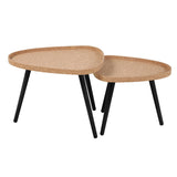 Détail du plateau en liège de la table d'appoint