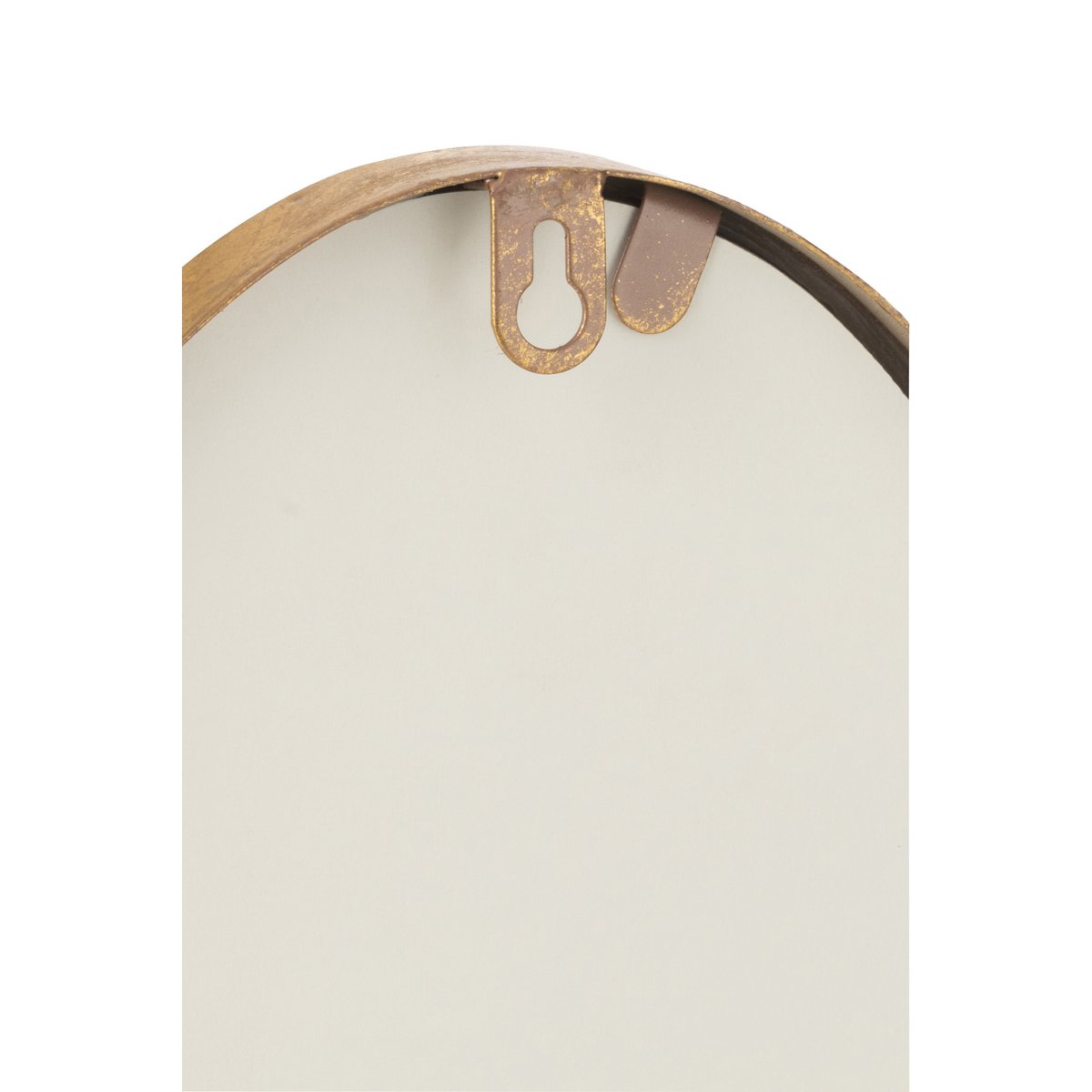 Détail du miroir J-Line, finition élégante en verre doré