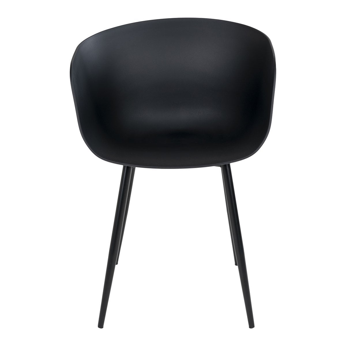 Pieds en acier noir de la chaise Roda, vue rapprochée