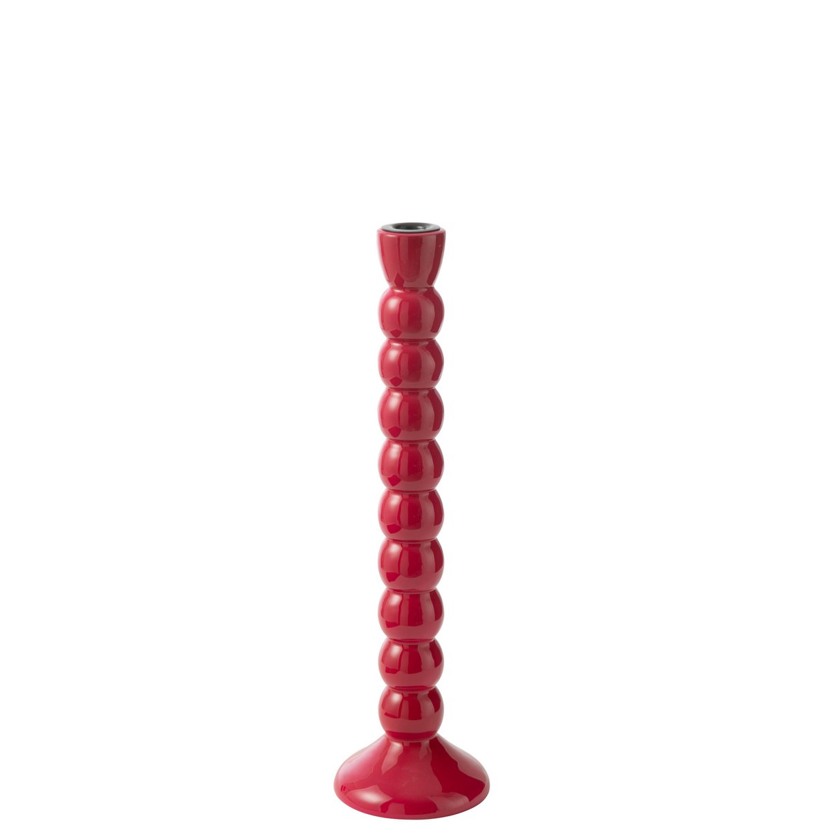 Bougeoir J-Line en bois de manguier fuschia, élégant et moderne