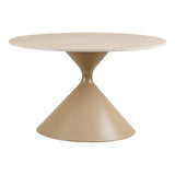 Table basse Annecy, plateau céramique/acier, travertin/sable, ø70x41 cm
