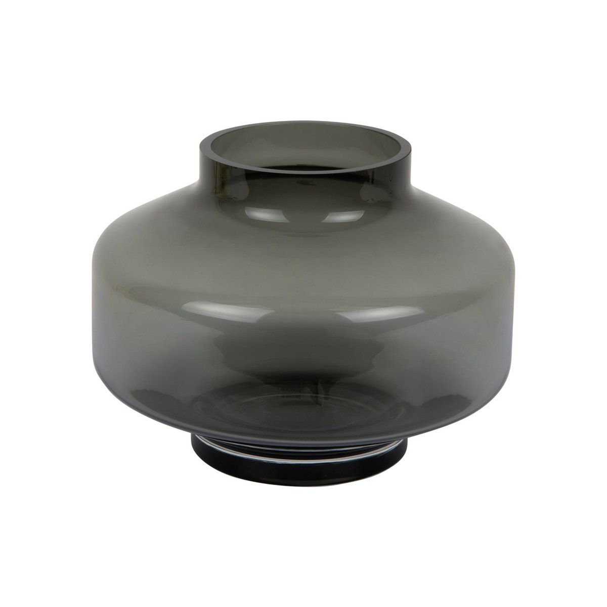 Vase Pasmoso en verre gris avec design arrondi et élégant