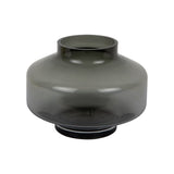 Vase Pasmoso en verre gris avec design arrondi et élégant