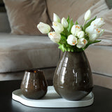 Vase marron foncé en verre épais Tasman S Elite