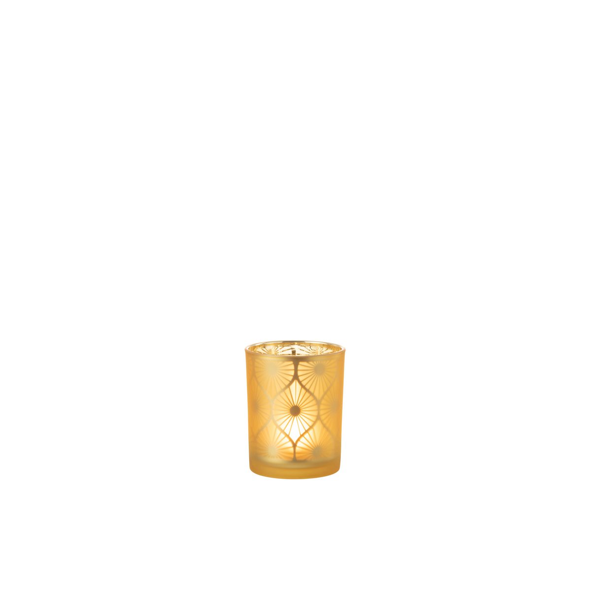 Lanterne J-Line Diamond Flowers en verre jaune, vue avant