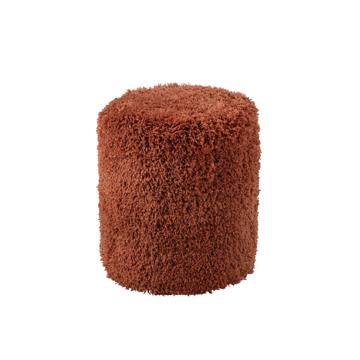 Pouf Cylindre Fluffy Cuivre de J-Line - Vue de face