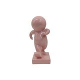 Statue Amigo Marchant en résine rose, vue de face