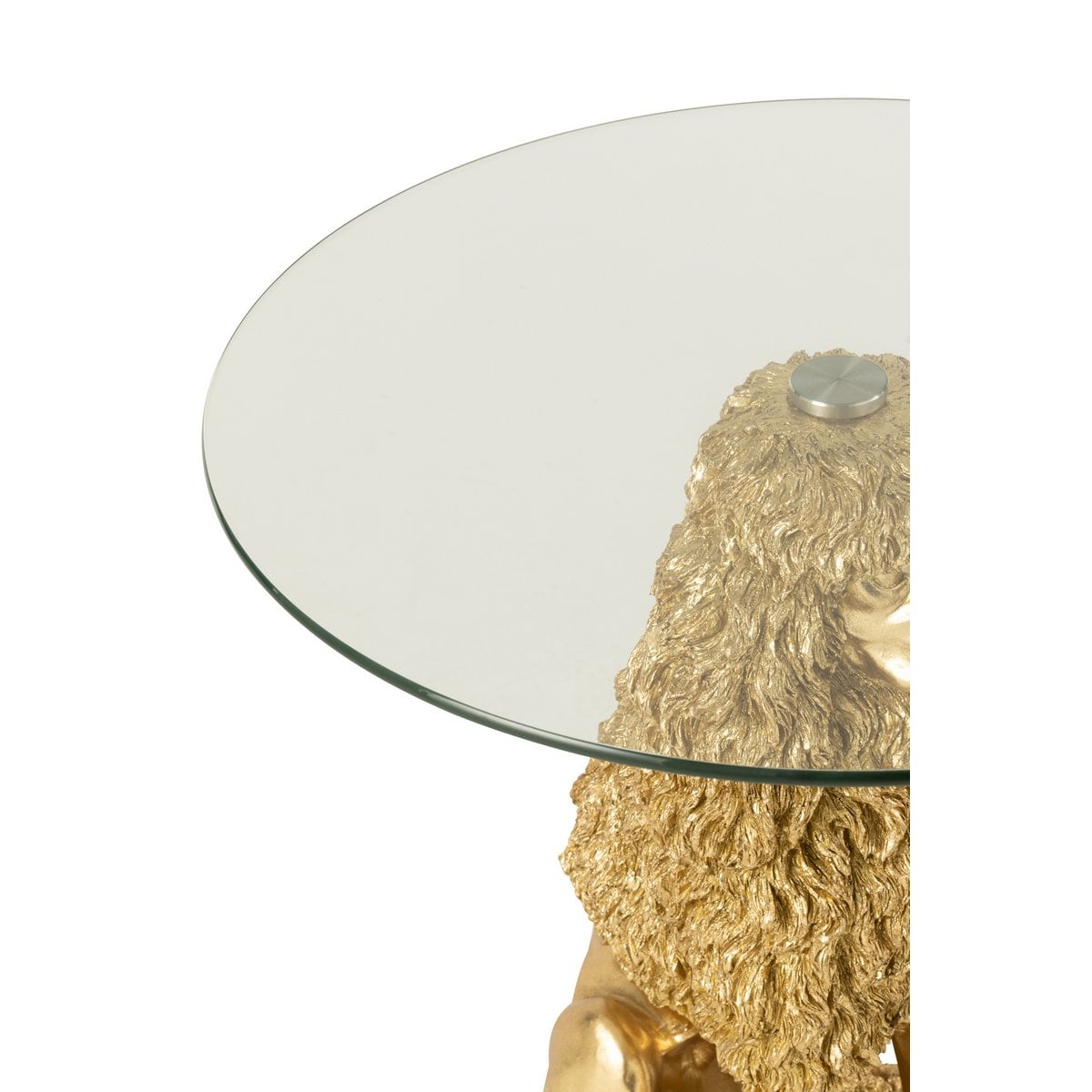 Vue latérale de la table d'appoint J-Line Poodle Round