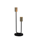 Lampe de table 2-Flame. "Modo" en métal en noir, versions en or, prise E27, lampe de table pour salon, salle à manger, cuisine, couloir, couloir ou bureau, 45 x 14 cm