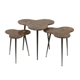 Table d'appoint J-Line en marbre marron et métal noir dans un cadre chic