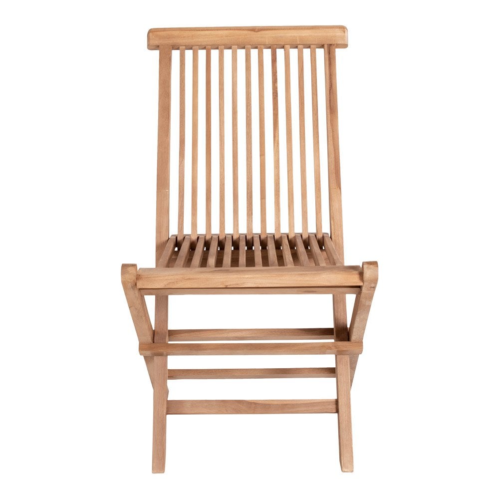 Chaise Toledo en teck naturel, vue latérale
