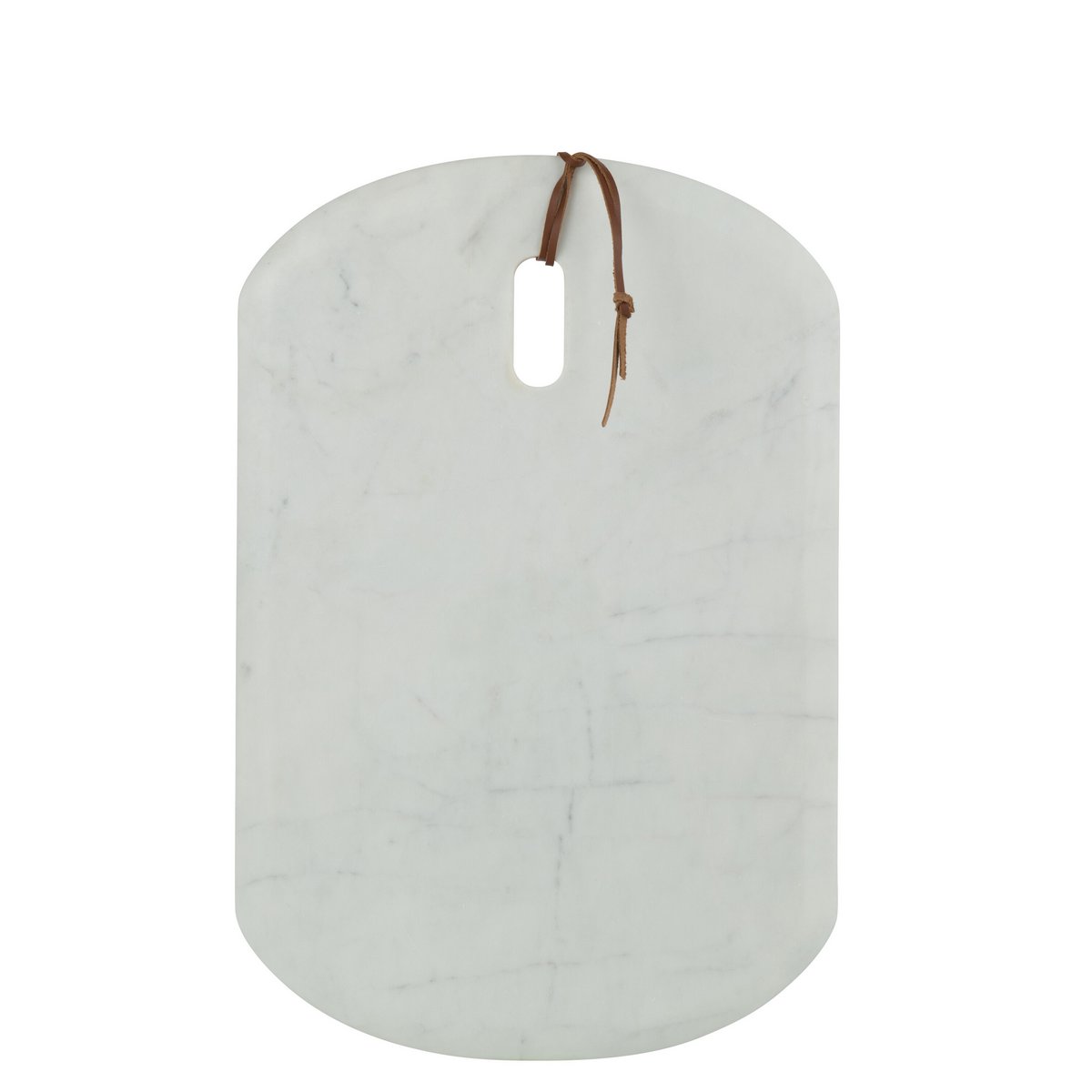 Détail de la planche à découper J-Line, finition en marbre blanc