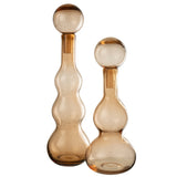 Flacon déco J-Line en verre caramel, détail du bouchon
