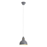 Pendentif en métal 'Desira' gris, design rétro classique avec une finition élégante.