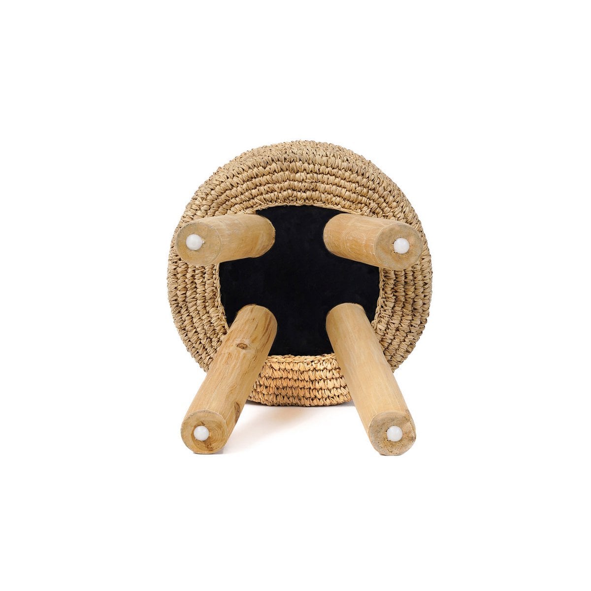 Tabouret Raphia placé dans un intérieur élégant, ambiance chaleureuse