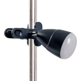Lampe de serrage LED en métal et en plastique en noir, avec des LED intégrées