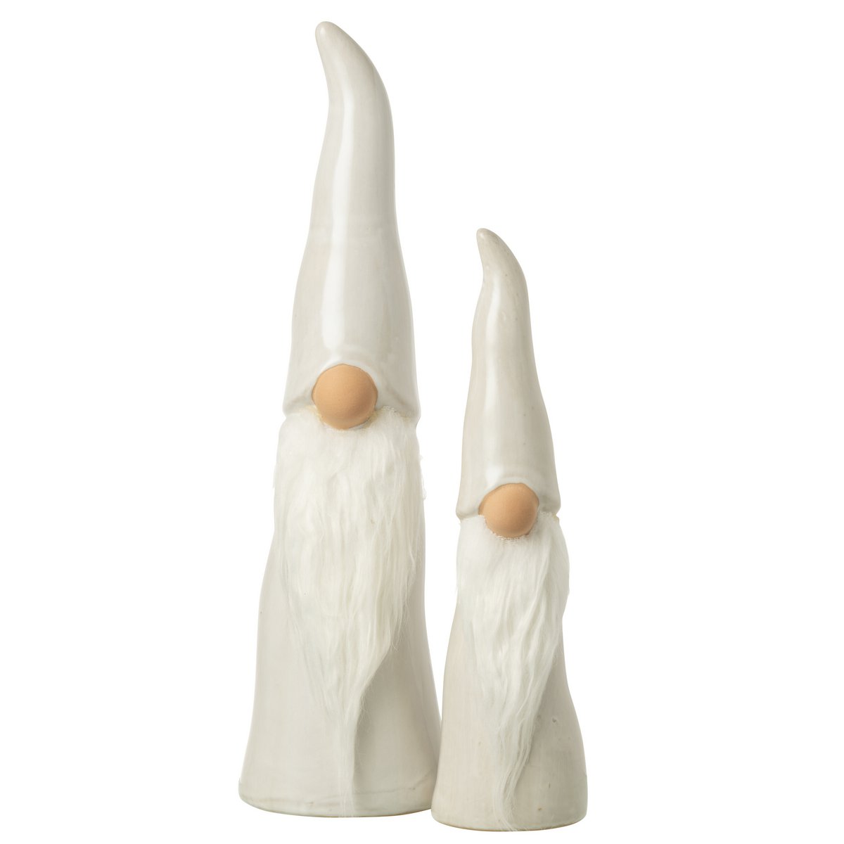 Figurine J-Line Gnome Hat en porcelaine grise, vue de face
