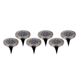 Brochet à étage solaire à LED à 6 sets "pour l'extérieur, brochettes en métal et en plastique en blanc en acier, avec LED intégrée