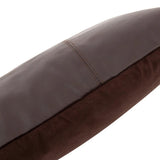 La Housse de Coussin en Cuir à Six Panneaux - Choco - 30x50