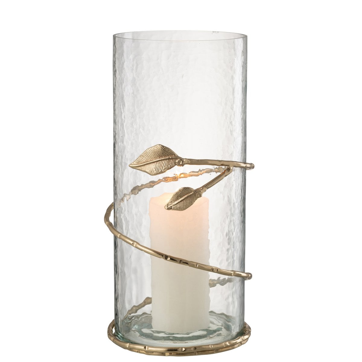 Détail du vase feuille J-Line, mettant en avant la texture du verre.