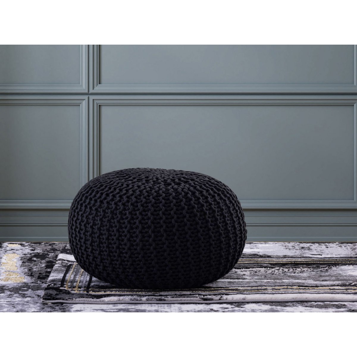 Pouf Premium Ø45 cm Seat tabouret à tricot Pouf à l'intérieur de la terrasse Pool Garden Sustainable