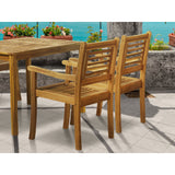 Fauteuil de jardin en acacia sous différents angles